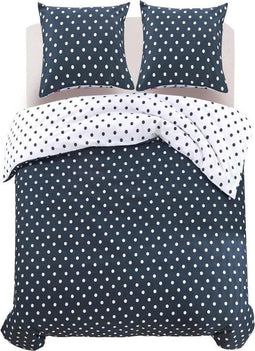 vidaXL Dekbedovertrekset polkadotprint 240x220/80x80 cm