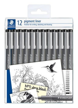 Staedtler - Fineliner pigment 308 ass schrijfbr zw