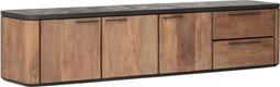 DTP Home Hanging TV stand Soho medium, 3 doors, 2 drawers,42x190x40 cm, recycled teakwood and mortex
