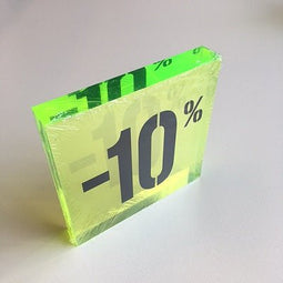 Klika - Acryl kortingsblok -10% fluor groen - 8 stuks