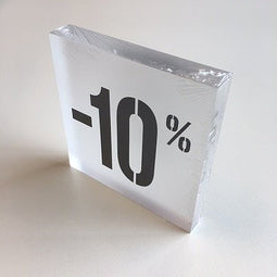 Klika - Acryl kortingsblok -10% mat transparant