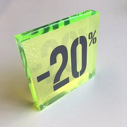 Klika - Acryl kortingsblok -20% fluor groen - 8 stuks