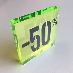 Klika - Acryl kortingsblok -50% fluor groen