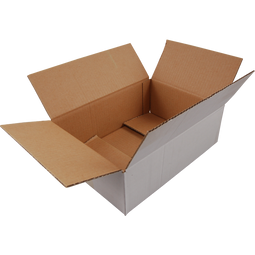 Klika - Amerikaanse vouwdoos | golfkarton | 380x240x95mm | enkele golf | wit | 25 stuks