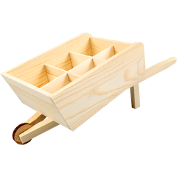Klika - Bierverpakking | Kruiwagen | Hout | 6 flessen | 29x29x15cm | naturel | 2 stuks
