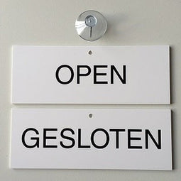 Klika - Bordje OPEN-GESLOTEN met zuignap