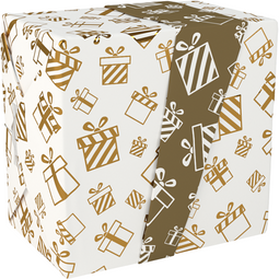 Klika - Cadeaupapier | 50cm | 200m | 80gr/m² | Cadeau Deluxe | goud/wit