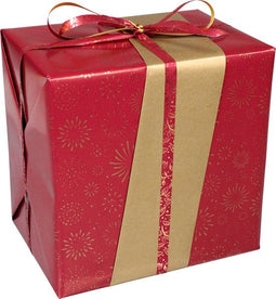 Klika - Cadeaupapier | 50cm | 200m | 80gr/m² | Vuurwerk | rood/goud