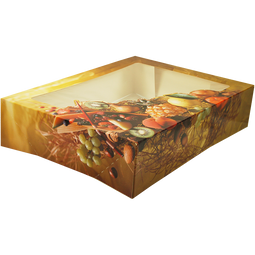 Klika - Cateringdoos | Fruit | karton + PET | 26x22x7.5cm | met venster | 50 stuks