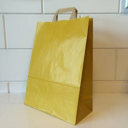 Klika - Draagtassen geel kraft 32/15x43cm 250st - 2 stuks