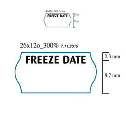 Klika - Etiket 2612 wit diepvries FREEZE DATE - 3 stuks