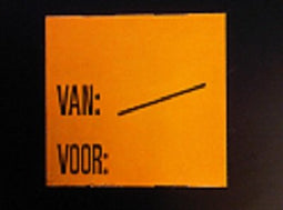 Klika - Etiket 2928 fl.oranje afn. Van:/ Voor: - 2 stuks