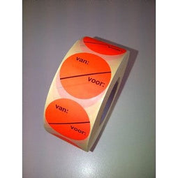 Klika - Etiket 35 mm fluor rood VAN VOOR perm