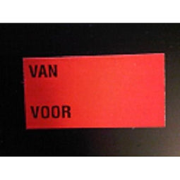 Klika - Etiket 3719 fl.rood perm. VAN VOOR 25rl - 2 stuks