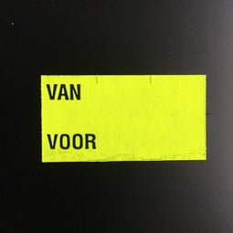 Klika - Etiket 3719 fluor geel afneembr Van Voor - 2 stuks
