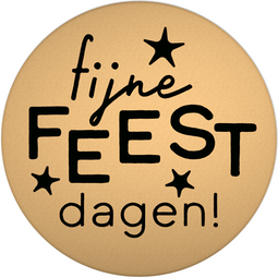 Klika - Etiket | Cadeauetiket | papier | Fijne feestdagen | ∅45mm | goud/zwart | rol à 500 stuks
