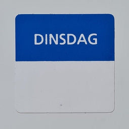 Klika - Etiket dinsdag wit/blauw 25x25mm 500 stu - 20 stuks