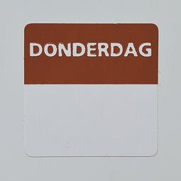 Klika - Etiket donderdag wit/bruin 25x25mm 500st - 20 stuks