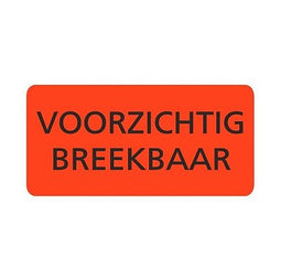 Klika - Etiket fl.rood 95x48mm VOORZICHTIG BREEK