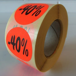 Klika - Etiket fluor rood 27mm -40% 500/rol