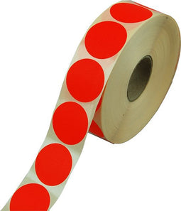 Klika - Etiket | Reclame-etiket | papier | afneembaar | ∅35mm | fluor/rood | rol à 2000 stuks
