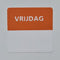 Klika - Etiket vrijdag wit/oranje 25x25mm 500 st