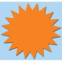Klika - Fluor ster 15 cm fluor oranje 50 stuks - 10 stuks