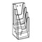 Klika - Folderbak 4 vaks 1/3 A4 hangend - 12 stuks