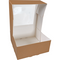 Klika - Gebaksdoos | karton + PET | 21x21x9cm | met venster | bruin | 150 stuks