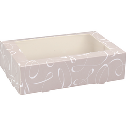 Klika - Gebaksdoos | Swirl | karton + PET | 19x12.5x5cm | met venster | 200 stuks