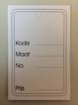 Klika - Hangetiket 40x60mm bedrukt los geen perf