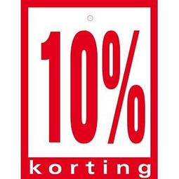 Klika - Hangetiket 60x80 mm 10% korting 100 stuks - 15 stuks