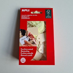 Klika - Hangetiket met koord 22x35 mm GEEL 100st