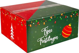 Klika - Kerstpakketdoos | Wonderful time | golfkarton | 350x315x170mm | Kerstmis | b | rood/groen | 10 stuks