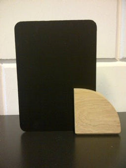Klika - Krijtbordje A7 met eiken blokje 30x30x30