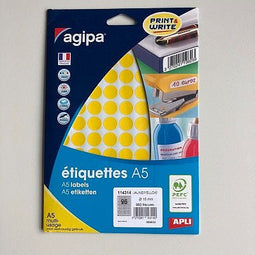 Klika - mapje permanent 15mm rond geel 960x - 50 stuks