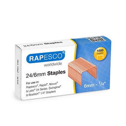 Klika - Nietjes 24/6 mm koper / copper box/1000 - 120 stuks