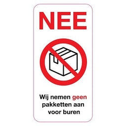 Klika - Pictogram NEE - Wij nemen GEEN pakketten - 30 stuks