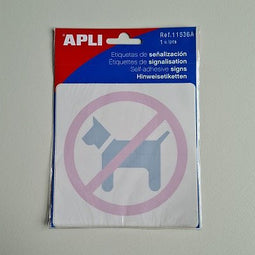 Klika - Pictogram Verboden voor honden - glas - 50 stuks