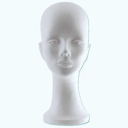 Klika - Pruikenkop wit hoogte 34 cm dame