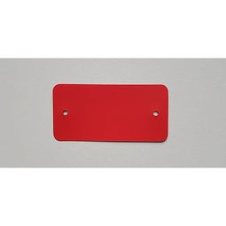 Klika - PVC labels 64x118mm rood2xgat ronde hoek