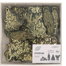 Klika - Tag | 5.5x4cm | karton | goud/groen | 60 stuks