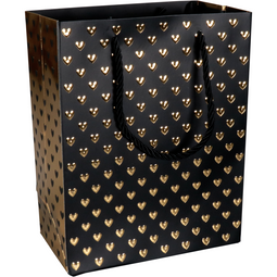 Klika - Tas | Love | Papier | 18x 10x23cm | draagtas | zwart/goud | 10 stuks