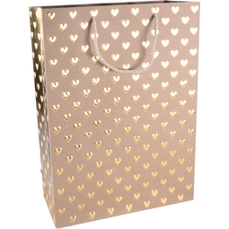 Klika - Tas | Love | Papier | 30x 12x42cm | draagtas | bruin/goud | 10 stuks