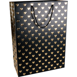 Klika - Tas | Love | Papier | 30x 12x42cm | draagtas | zwart/goud | 10 stuks