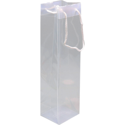Klika - Tas | PP | met koord | reusable | 9x10x38cm | wijnfles | transparant | 12 stuks