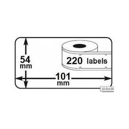 Klika - Thermo-etiketten 54x101mm 220 per rol