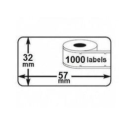 Klika - Thermo-etiketten 57x32mm 1000 per rol