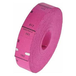 Klika - Ticketrol fuchsia-roze 30x65mm 1000 stuk - 20 stuks