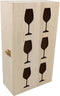 Klika - Wijnkist | Wijnglas | hout | 2 flessen | met verlijmde schotjes | 335x185x90mm | 1 stuks